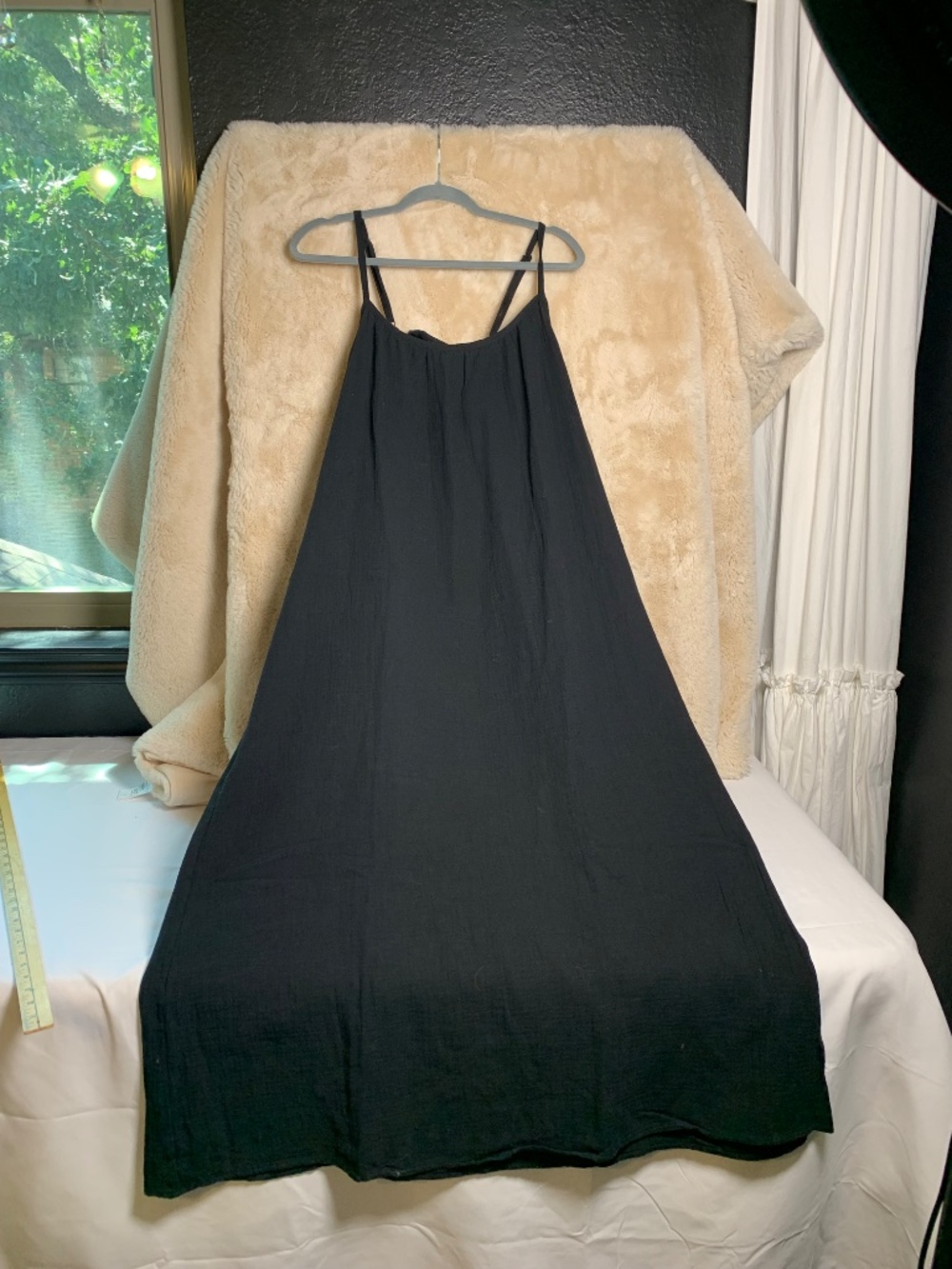 NWT XL/XXL Sol Angeles cotton gauze black dress - ties in back summer vibes - Picture 10 of 15